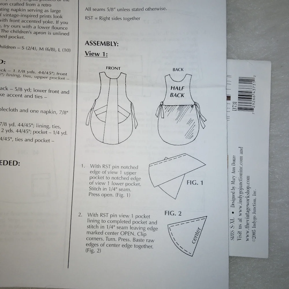 PATTERN Indygo Junction  IJ731 Stylish Smock, A Mary Ann Donze Design sz…